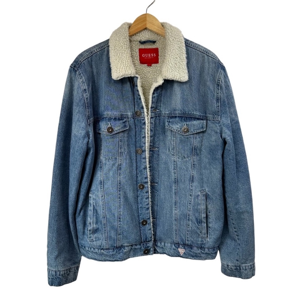 Guess Sherpa lined Jean jacket size large